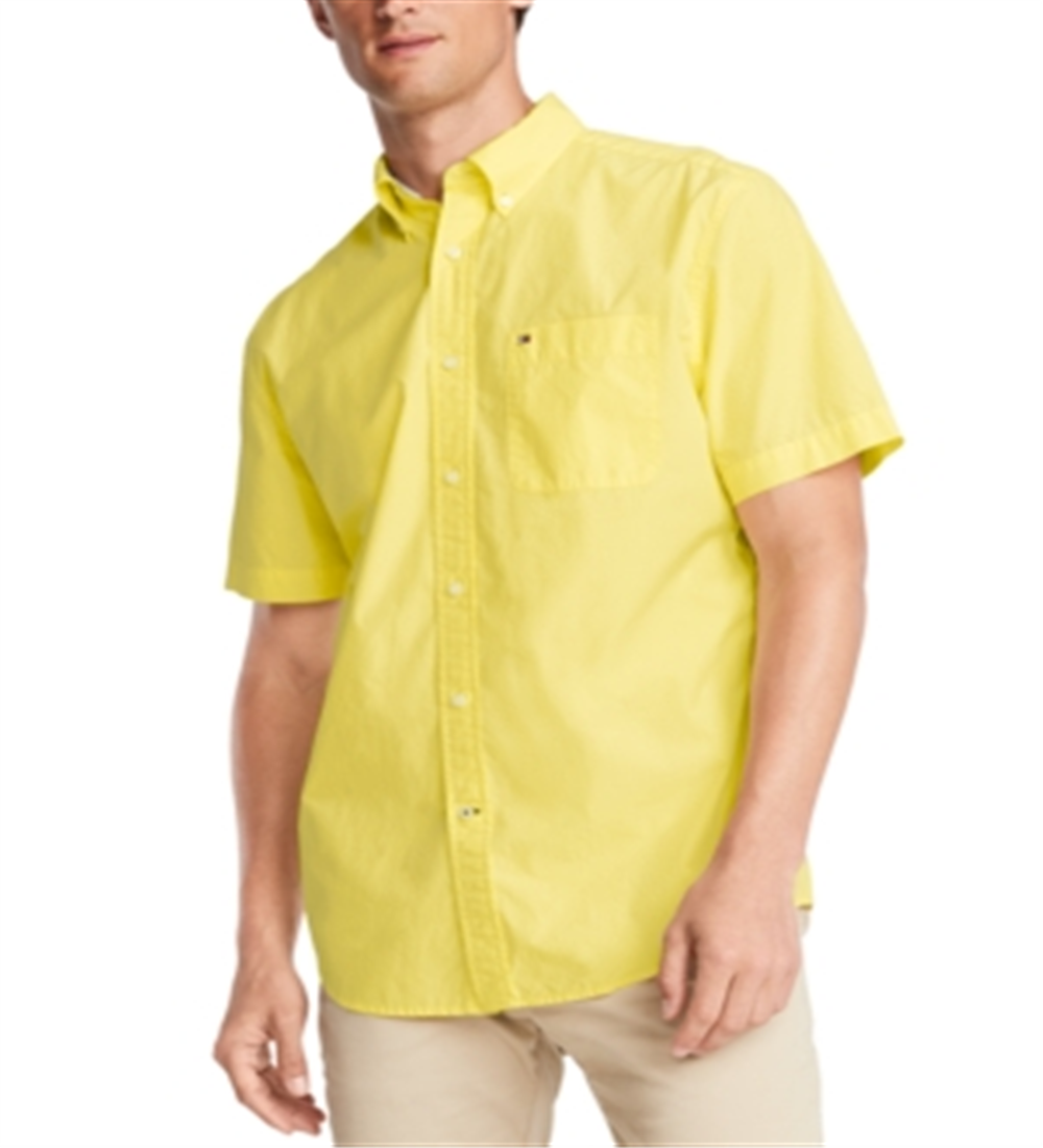 Tommy Hilfiger Men's Maxwell Shirt Yellow Size XL