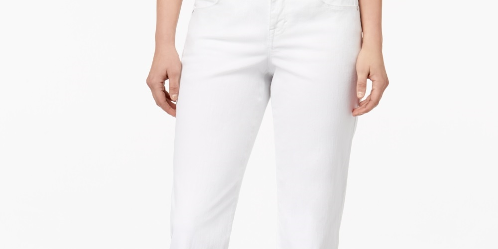 Style & Co Women's Curvy Fit Capri Jeans White Size 2 Petite