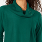 JM Collection Women's Faux-Wrap Cowl-Neck Sweater Med Green Size Small