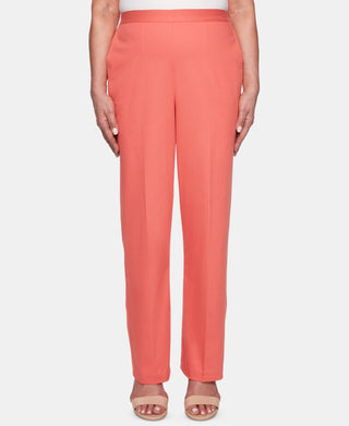 Alfred Dunner Women's Petite Coastal Drive Pull-On Pants Orange Size 14P