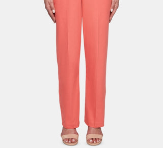 Alfred Dunner Women's Petite Coastal Drive Pull-On Pants Orange Size 14P