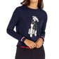 Tommy Hilfiger Women's Holiday Terrier Sweater Blue Size Medium