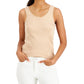 Style & Co Women's Cotton Tank Top Beige Size X-Large