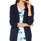 Karen Scott Women's Pointelle Open Front Cardigan  Blue Size Small