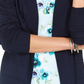 Karen Scott Women's Pointelle Open Front Cardigan  Blue Size Small