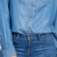 Charter Club Women's Chambray Shirt Blue Size PS