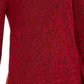 Style & Co Women's Textured  Knitted Printed Long Sleeve Scoop Neck T-Shirt Sweater Red Size Petite Small
