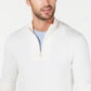 Alfani Men's Quarter Zip Ribbed Placket Sweater White Size X-Large