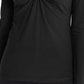 INC International Concepts Women's U Ring V Neck Top Black Size Small