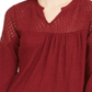 Style & Co Women's Lace Shoulder Top Red Size PP