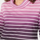 Karen Scott Women's Striped Cowlneck Top Berry Multi  Size Small