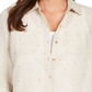 Charter Club Women's Foil Dot Linen Top Brown Size Small