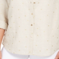 Charter Club Women's Foil Dot Linen Top Brown Size Small