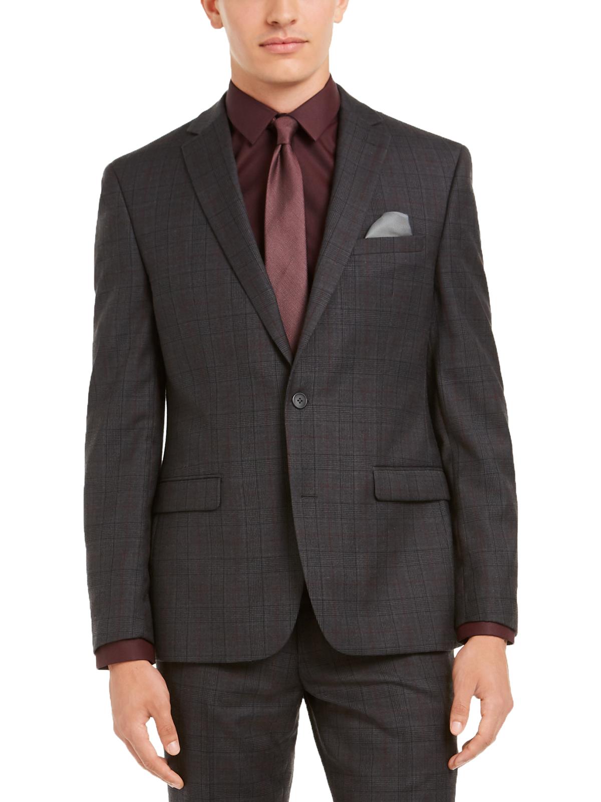 Bar III Men's Wool Blend Slim Fit Suit Jacket Gray Size 36