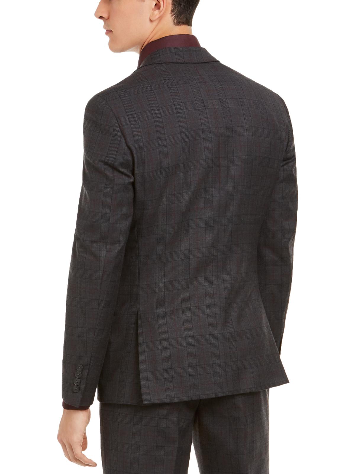 Bar III Men's Wool Blend Slim Fit Suit Jacket Gray Size 36