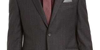 Bar III Men's Wool Blend Slim Fit Suit Jacket Gray Size 36