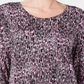 JM Collection Women's Printed 3/4 Sleeve Top Pink Animal Print  Size Petite S/M