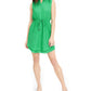 Maison Jules Women's Polka Dot Sleeveless V Neck Short Fit Flare Dress Green Size Medium