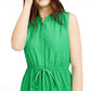 Maison Jules Women's Polka Dot Sleeveless V Neck Short Fit Flare Dress Green Size Medium