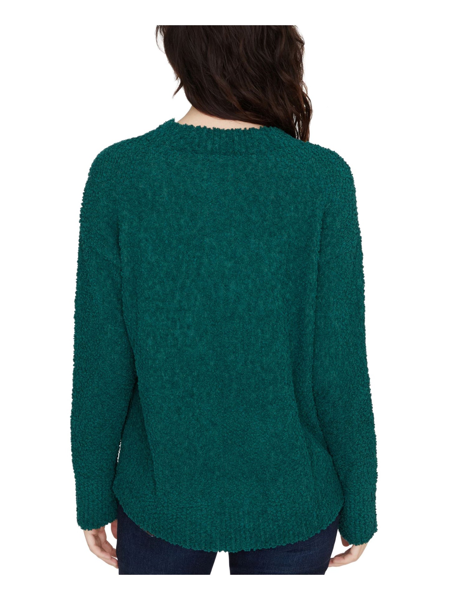 Sanctuary Women's Hi Low Long Sleeve Crewneck Sweater Green Size X-Small
