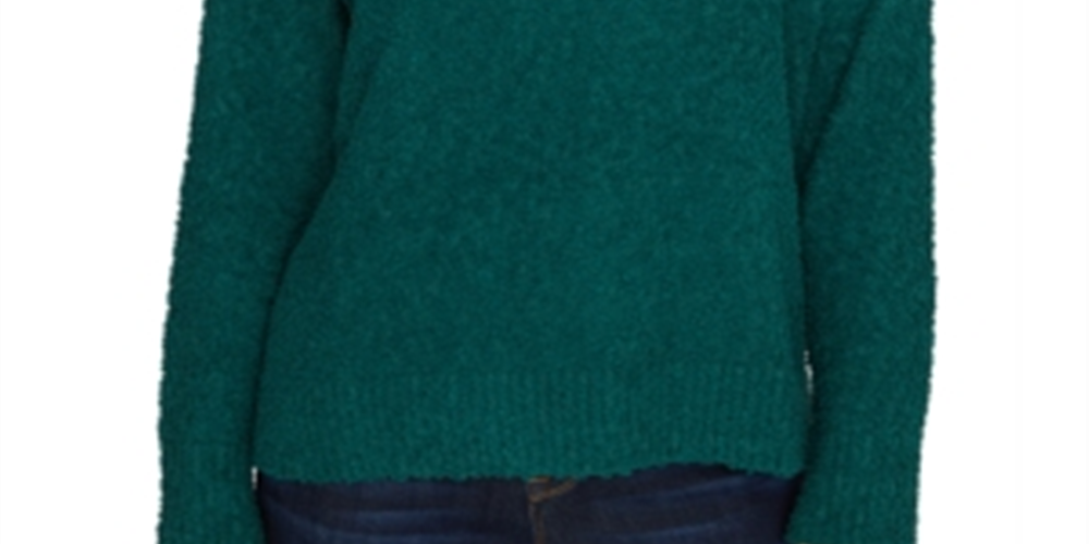 Sanctuary Women's Hi Low Long Sleeve Crewneck Sweater Green Size X-Small