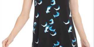 Alfani Women's Hardware Trim Top Blue-Black  Size Petite S