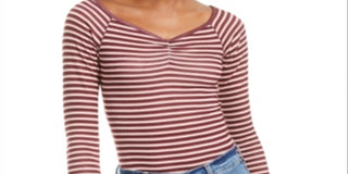 Self Esteem Junior's Striped Bodysuit Red Size XL