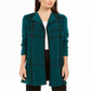 Charter Club Women's Plaid Open Front Cardigan Green Size XX-Large