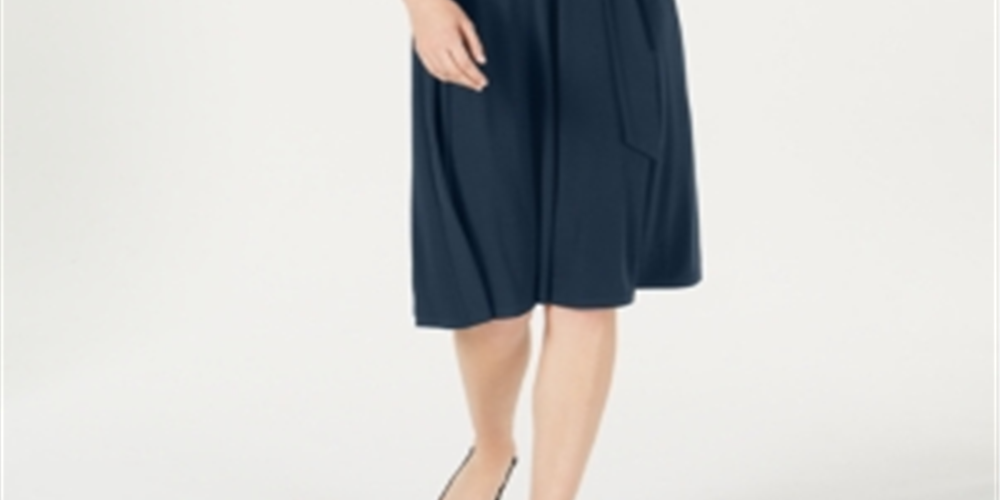 Charter Club Women's Solid MIDI Dress Blue Size Petite XL