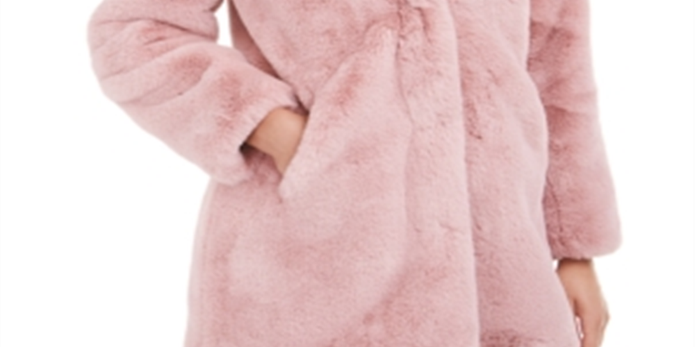 Apparis Women's Faux Pocketed Lined Button Down Winter Jacket Coat Pink Size X-Large