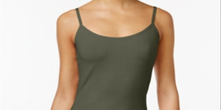 Planet Gold Junior's Adjustable Straps Aveto with Stretch Knit Camisole Green Size Small