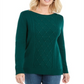 Karen Scott Women's Cable Knit Beaded Sweater Green Size Large