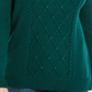 Karen Scott Women's Cable Knit Beaded Sweater Green Size Large