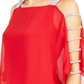 MSK Women's Embellished Cold Shoulder Top Red Size X-Large