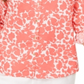 Charter Club Women's Printed Roll Sleeve Top Coral/White Size Large