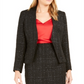 Calvin Klein Women's Metallic Tweed Open Front Blazer Black Size 6