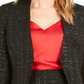 Calvin Klein Women's Metallic Tweed Open Front Blazer Black Size 6