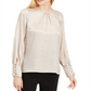 Calvin Klein Women's Button Cuff Top Gold  Size X-Large