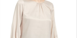 Calvin Klein Women's Button Cuff Top Gold  Size X-Large