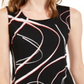 Alfani Women's Printed Pointed Hem Top Black Size Petite S/M