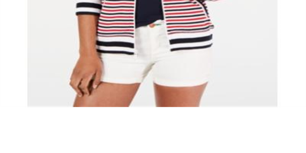 Tommy Hilfiger Women's Striped Hoodie Jacket Blue Size X-Large
