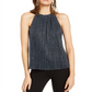 INC International Concepts Women's Shine Halter Top Blue metalic Size -Petite XL