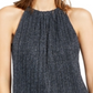 INC International Concepts Women's Shine Halter Top Blue metalic Size -Petite XL