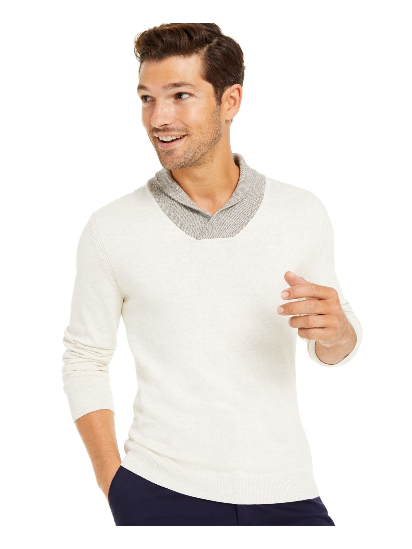Tasso Elba Men's Lightweight Long Sleeve Mock Classic Fit Sweater Brown Size Large