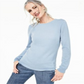 Charter Club Women's Crew Neck Cashmere Sweater Blue Size Large