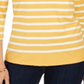 Charter Club Women's Striped and Floral Print Top Yellow Size X-Large
