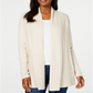 Karen Scott Women's Pointelle Collar Cardigan Brown Size Petite L