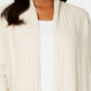Karen Scott Women's Pointelle Collar Cardigan Brown Size Petite L