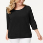 Karen Scott Women's Sport Scoop Neck Top Black Size XX-Large