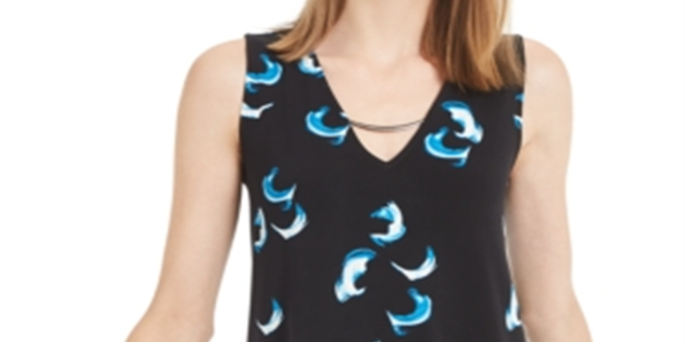 Alfani Women's Hardware Trim Top Black Size Petite XL